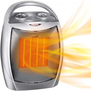 1500W / 750W Ceramic Space Heater with Overheat Protection & Tip-Over Protection