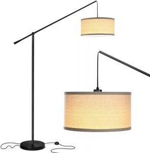 Brightech Hudson 2 - Contemporary Arc Floor Lamp Stands Up Over the Couch From Behind