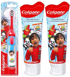 Colgate Kids Toothpaste and Battery Powered Toothbrush Set, Ryan's World