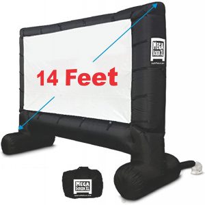 inflatable movie screen with projector