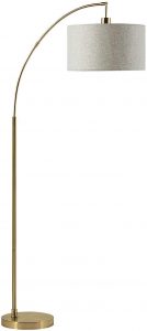 Rivet Modern Arc Floor Lamp with Bulb and Fabric Shade