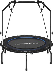 SONGMICS Mini Trampoline for Adults Folding Exercise Fitness Rebounder with Handle 40-Inch