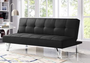 Serta Rane Collection Convertible Sofa | Black Leather Couch | Black Leather Sofa 