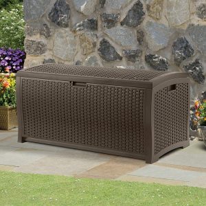 Suncast 99-Gallon Large Deck Box - Lightweight Resin Indoor/Outdoor Storage Container