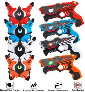 VATOS Infrared Laser Tag Gun Set for Kids Adults with Vests 4 Pack