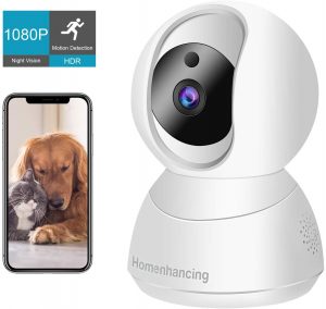 Wireless Dog Camera 1080P FHD, WiFi Pet Camera and Two Way Audio, Indoor Cat Camera and Motion Tracking/Detection