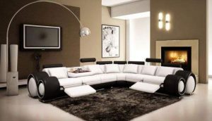 contemporary white leather sofa