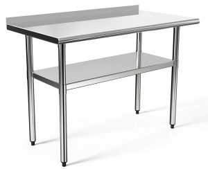 48x24 in Stainless Steel Prep Table NSF Commercial Work Table Food Metal Table Heavy Duty Kitchen Garage Worktables and Workstations Sandwich Top