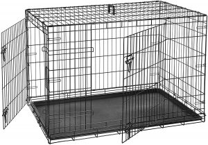 AmazonBasics Single-Door & Double-Door Folding Metal Dog Crate Cage