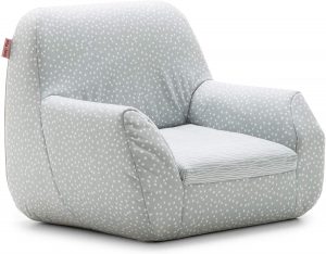 Big Joe 1596687 Mid Mod, Lenox Gray Stripes and Dots Kid's Chair