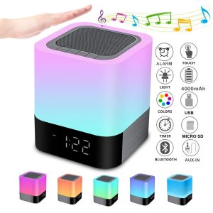 Alarm Clock Bluetooth Speaker MP3 Player | Touch Control Bedside lamp