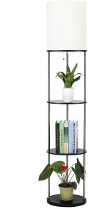 Floor Lamp with Organizer Shelves for Living Room Bedroom