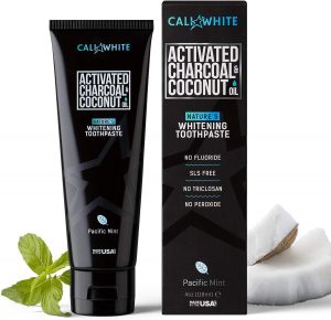 Cali White ACTIVATED CHARCOAL & ORGANIC COCONUT OIL TEETH WHITENING TOOTHPASTE, MADE IN USA