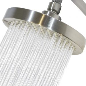 Rain Shower Head Brushed Nickel finish- replacement with removable restrictor for high-pressure stream