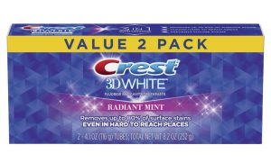 Crest 3D Whitening Toothpaste Radiant Mint, 2 Count