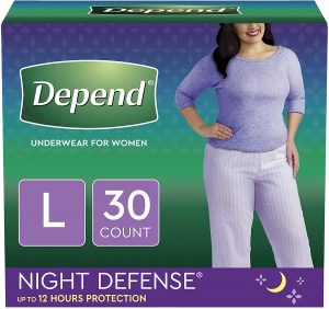 Depend Night Defense Incontinence Disposable Underwear for Women, Large