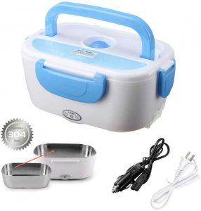 Electric Lunch Box Food Heater for Car and Home with Removable 304 Stainless Steel Storage