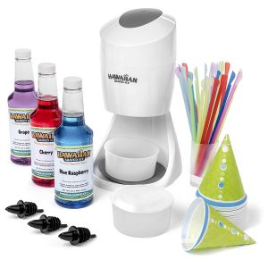 Hawaiian Shaved Ice S900A Shaved Ice and Snow Cone Machine with 3 Flavor Syrup Pack and Accessories