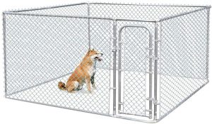 JAXPETY Foldable Metal Pet Exercise and Playpen | outside dog kennels for large dogs