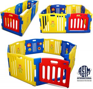 Kidzone Interactive Baby Playpen 8 Panel Safety Gate