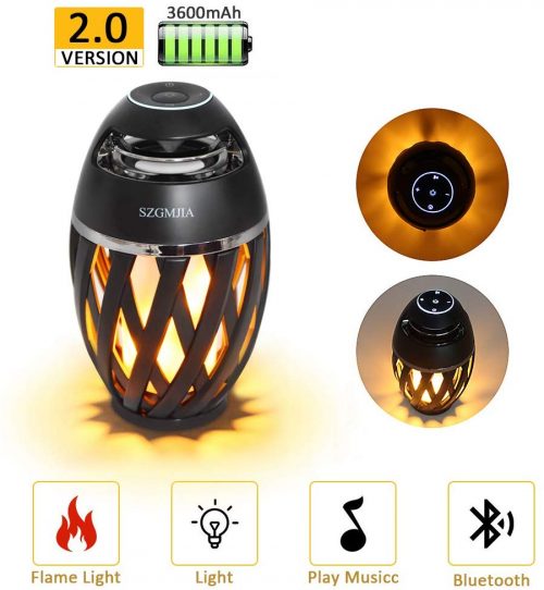 LEDMEI Led Flame Speakers, Flame Torch Atmosphere Speaker Bluetooth