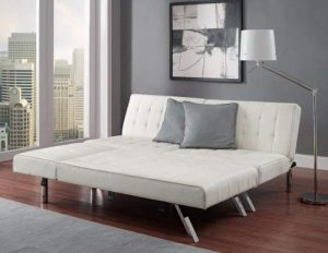 modern white leather couch