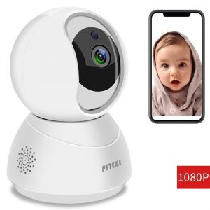 Peteme Baby Monitor 1080P FHD Home WiFi Security Camera Sound/Motion Detection with 