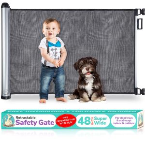 Retractable Baby Gate - Extra Wide Baby Safety Gate and Pet Gate for Stairs, Doors, and More