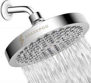 SparkPod Shower Head - High Pressure Rain - Luxury Modern Chrome Look - Easy Tool Free Installation