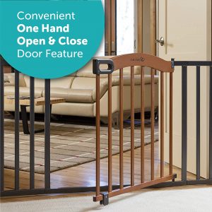 Summer Decorative Wood & Metal 5 Foot Pressure Mounted Baby Gate