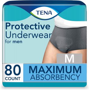 TENA Proskin Maximum Absorbency Incontinence Underwear for Men, S/M, 80 Count