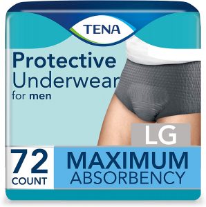 Tena Proskin Maximum Absorbency Incontinence Underwear for Men, Large, 72 Count