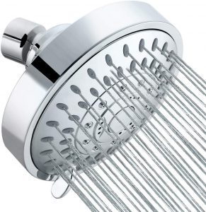 Tibbers High Pressure Shower Head,5 Settings Showerhead with Adjustable Metal Swivel Ball Joint