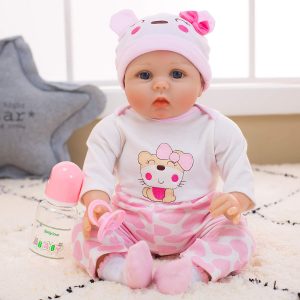 Yesteria Real Life Reborn Baby Dolls Girl | Silicone Cotton Body Pink Outfit 22 Inches | lifelike silicone baby doll