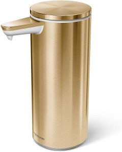 simplehuman 9 oz. Sensor Soap Pump, Brass Stainless Steel, Rechargeable