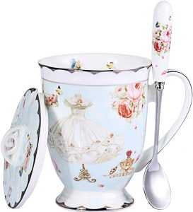 Royal Fine Bone China Coffee Mug 11oz Light Blue TeaCups