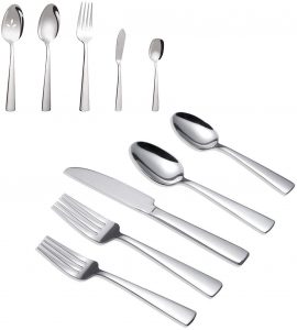 Durable Stainless Steel Tableware Service for 8, Dishwasher Safe