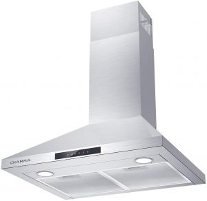 Ducted/Ductless Convertible Stove Vent Hood with Permanent Filters & 3 Speed Exhaust Fan