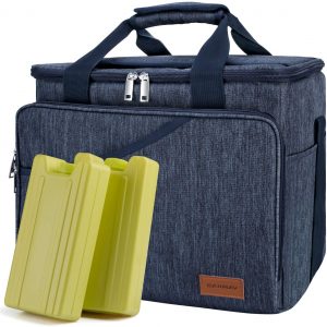 Cooler Bag 40-Can Large, Insulated Soft Sided Cooler Bag with 2 Ice Packs