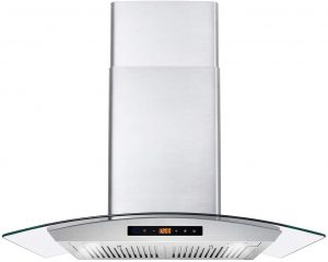 Ducted Exhaust Vent, 3 Speed Fan, Soft Touch Controls, Tempered Glass, Permanent Filters in Stainless Steel, 30 inches