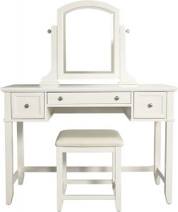 Crosley Furniture Vista Vanity and Mirror with Stool, White