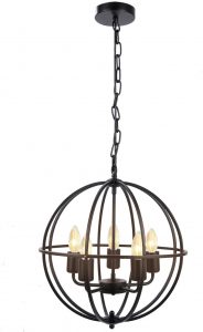 best chandeliers brands Industrial Vintage Lighting Ceiling Chandelier, 5 Lights Metal Hanging Fixture