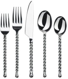 silverware set with serving pieces