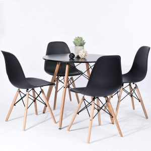 Kitchen Dining Table Round Coffee Table Black Collection Modern Leisure Wood Tea Table Office Conference Pedestal Desk