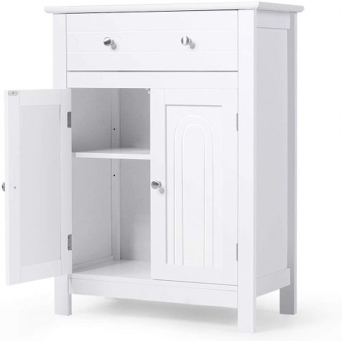 Tangkula Bathroom Storage Cabinet, Free Standing Bathroom Cabinet with Large Drawer, 2 Doors Storage Cabinet