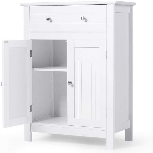 Tangkula Bathroom Storage Cabinet Free Standing Bathroom Cabinet With Large Drawer 2 Doors Storage Cabinet E1583402616400 