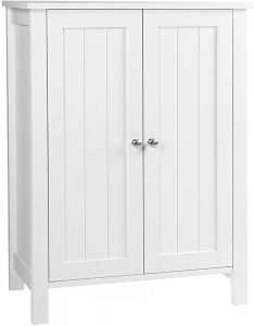 VASAGLE Bathroom Floor Storage Cabinet with Double Door Adjustable Shelf