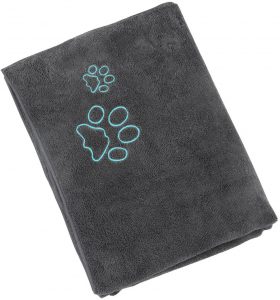 Dog & Cat Bath Towels with Embroidered Paw Print