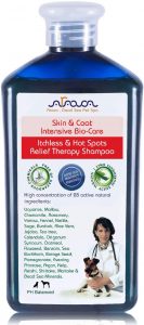 Healthy Skin & Coat Dog Shampoo - First Aid in Hot Spots Ringworm Scrapes Abrasions & Dermatologic Infections
