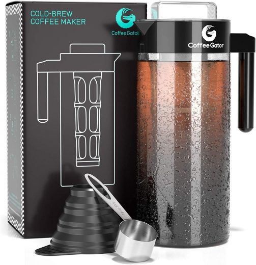 Coffee Gator Cold Brew Kit - Brewer with Scoop and Loading Funnel
